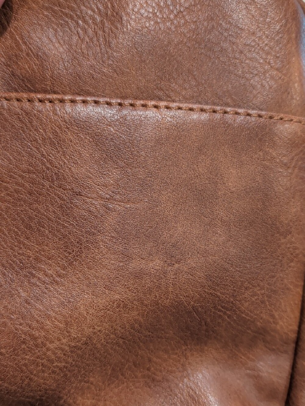 Brown Faux Leather Crossbody Bag with Patterned Adjustable Strap - Picture 8 of 14